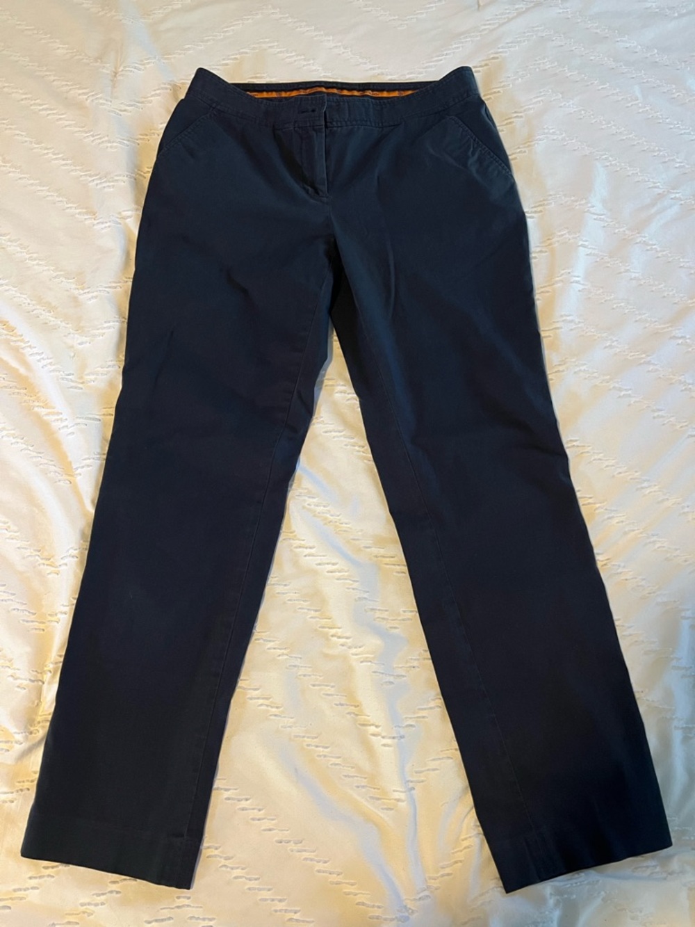 Tory Burch Navy Pants with Gold Trim